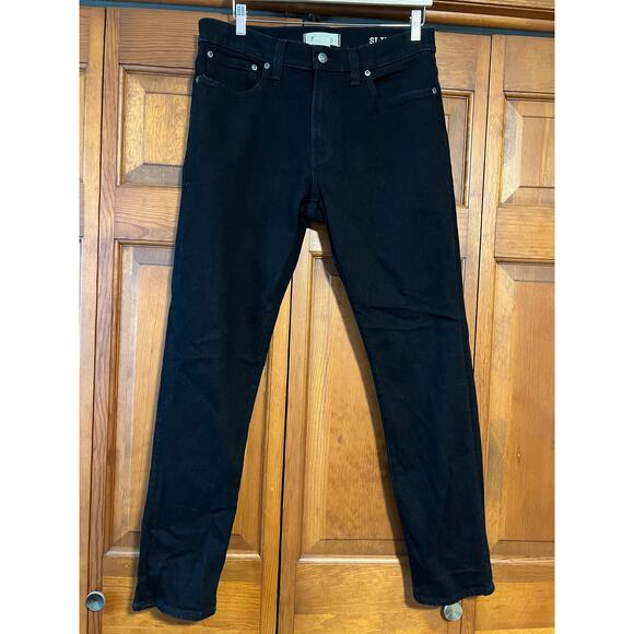 NWOT Madewell Men's Mid Rise Straight Leg Slim Jeans Denim Black Size 33x32 - Picture 2 of 12